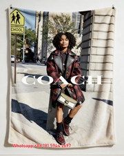 Coach Tabby Bag NYC Street Style Print Flannel Throw Blanket for Sofa C120